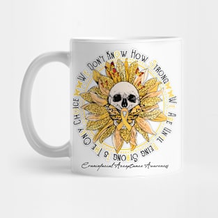 Craniofacial Acceptance Awareness - Skull sunflower We Don't Know How Strong Mug